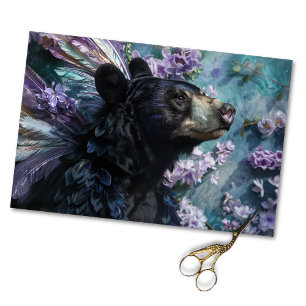 Papel De Seda Dissociação do Urso Floral Negro Russo Whimsic