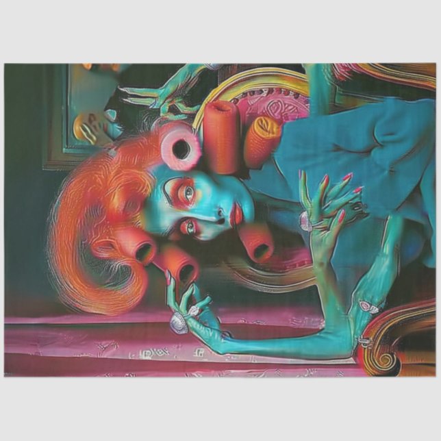 Papel De Seda Dissociação Exagerada de Pessoa em Destaque (Frente )