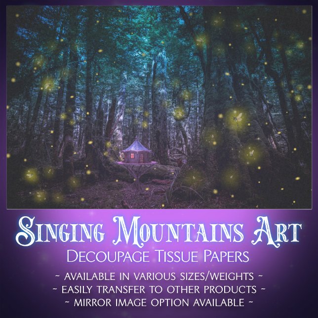 Papel De Seda Dissociação Fairytale Firefly Forest Fantasy (Criador carregado)