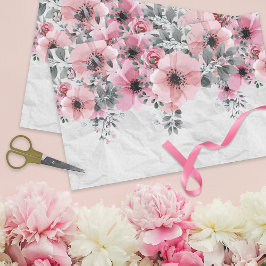 Papel De Seda Dissociação Floral Antiquada Romântica Elegante