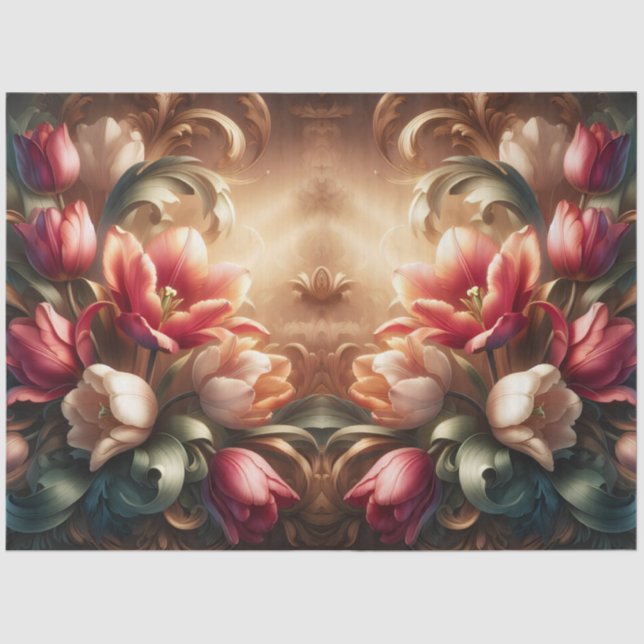 Papel De Seda Dissociação Floral Barroca Luxurial Barroca (Frente )