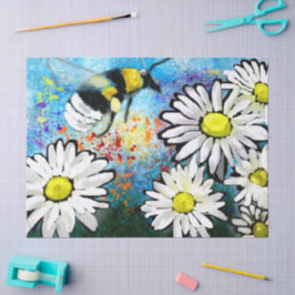 Papel De Seda Dissociação Floral de Abelhas do Bumble Whimsical