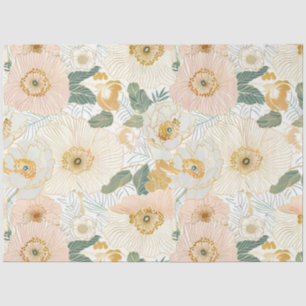Papel De Seda Dissociação Floral de ouro Bloom