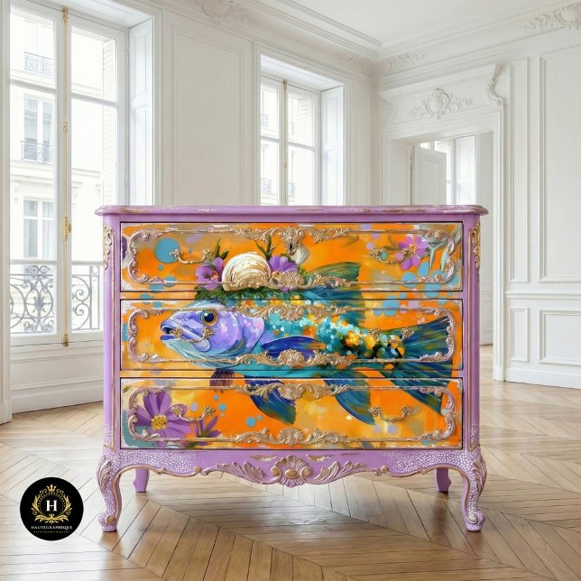 Papel De Seda Dissociação Floral de Peixes Vibrantes (Criador carregado)