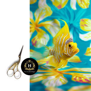 Papel De Seda Dissociação Floral de Peixes Vibrantes