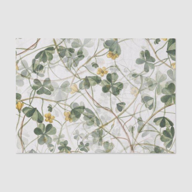 Papel De Seda Dissociação Floral de Vestido Verde-Flor Amarelo (Frente )