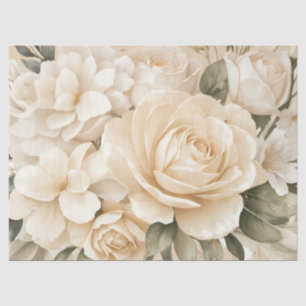 Papel De Seda Dissociação Floral do Pastel Beige inspirada na Vi