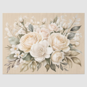 Papel De Seda Dissociação Floral do Pastel Beige inspirada na Vi