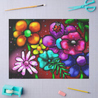 Papel De Seda Dissociação Floral Ladybug Estilo de Grafite Whims