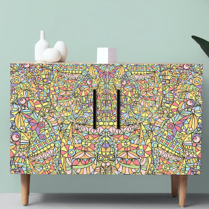 Papel De Seda Dissociação Geométrica Moderna de Patchwork