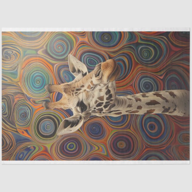 Papel De Seda Dissociação Giraffe Whimsical Lifelike (Frente )