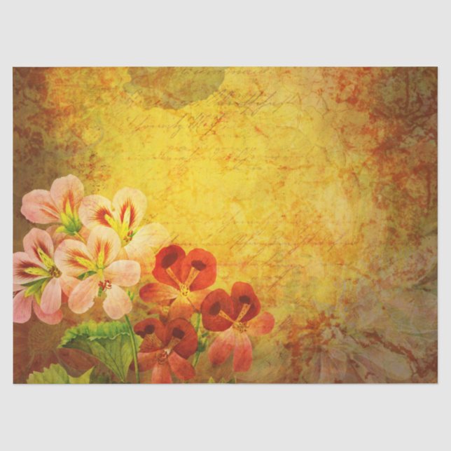 Papel De Seda Dissociação Grunge Floral (Frente )