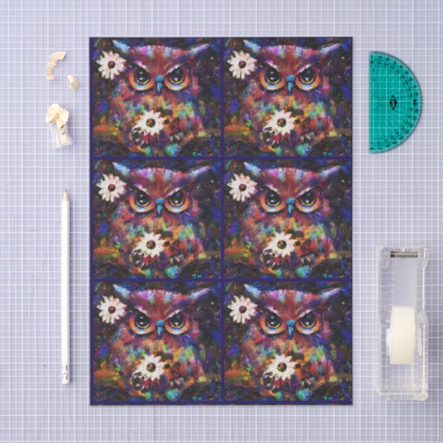 Papel De Seda Dissociação Impressionista Impressionista de Coruj (Arte )