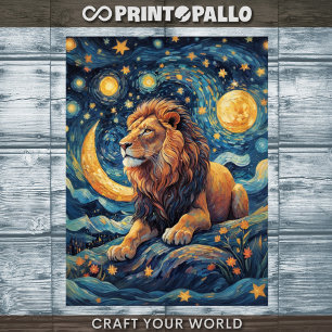 Papel De Seda Dissociação - Leão num mundo Van Gogh -