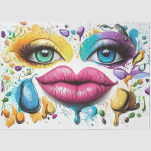 Papel De Seda Dissociação Mesmerização de Olhos Vibrantes Pop de