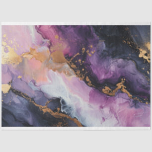 Papel De Seda Dissociação Roxa e Dourada