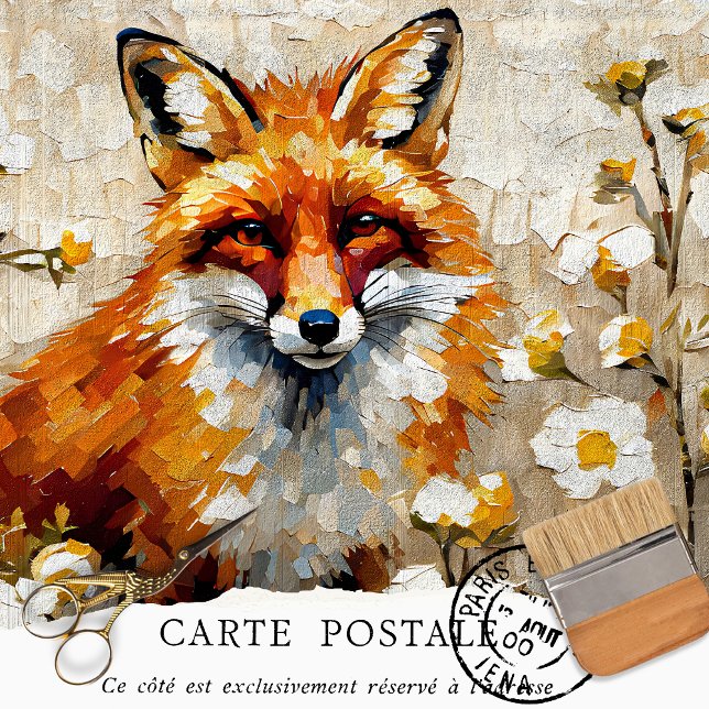 Papel De Seda Dissociação Rustic Vintage Fox (Criador carregado)