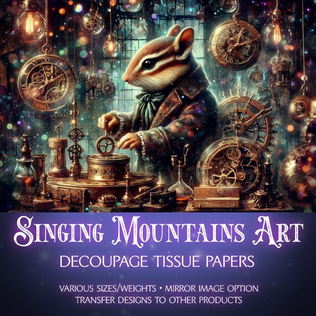 Papel De Seda Dissociação Steampunk De Clocos De Chipmunk Whimsi (Criador carregado)