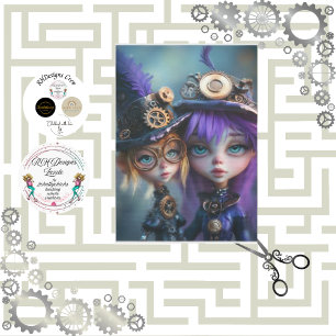 Papel De Seda Dissociando as gajas Steampunk Girls Andrea & Rena