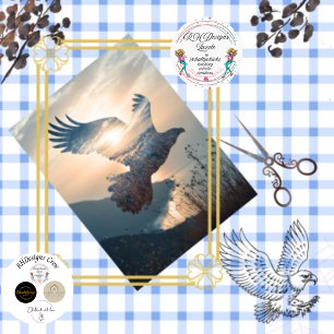 Papel De Seda Dissociar Águia de Exposição Dupla na Floresta