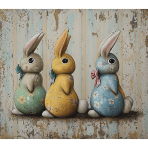 Papel De Seda Dissociar Bunnies Florais Quimais Da Vista Traseir