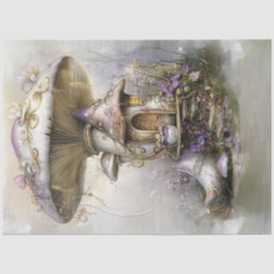 Papel De Seda Dissociar Fairytale Mushroom House Lilac Filligree