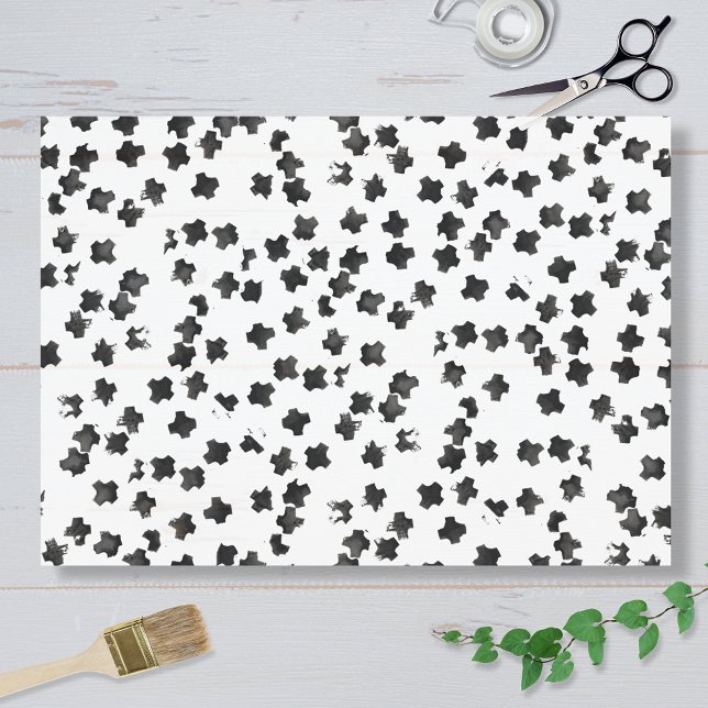 Papel De Seda Distressed Black Cross Tissue Paper (Criador carregado)