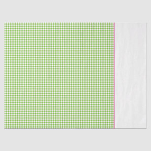 Papel De Seda Diversão Cor-de-Cor-de-rosa com Verificação Verde 