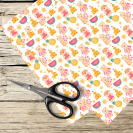 Papel De Seda diversão de verão com ursinho