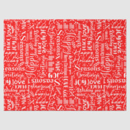 Papel De Seda Diversão Moderno Vermelho Alegres Letras de Natal