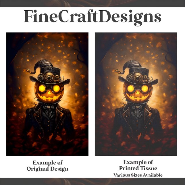 Papel De Seda Diversão Steampunk Halloween Pumpkin Man F1L Decou (Criador carregado)
