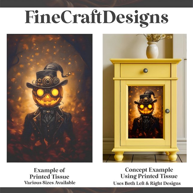 Papel De Seda Diversão Steampunk Halloween Pumpkin Man F1R Decou (Criador carregado)