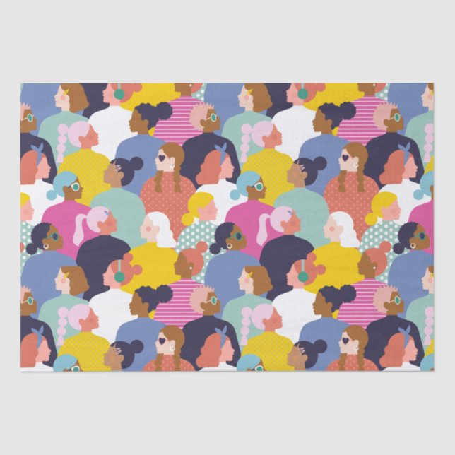 Papel De Seda Diversidade de mulheres - mulheres de várias raças (Frente )