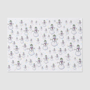 Papel De Seda Divertimento, bonito, e bonecos de neve e flocos