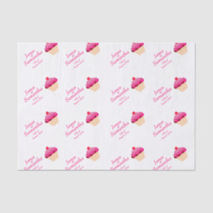 Papel De Seda Divertimento, cupcake cor-de-rosa brilhante -