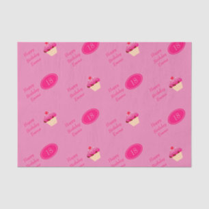 Papel De Seda Divertimento, cupcake cor-de-rosa brilhante algum