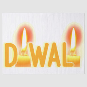 Papel De Seda Diwali Lights Candelight Typography
