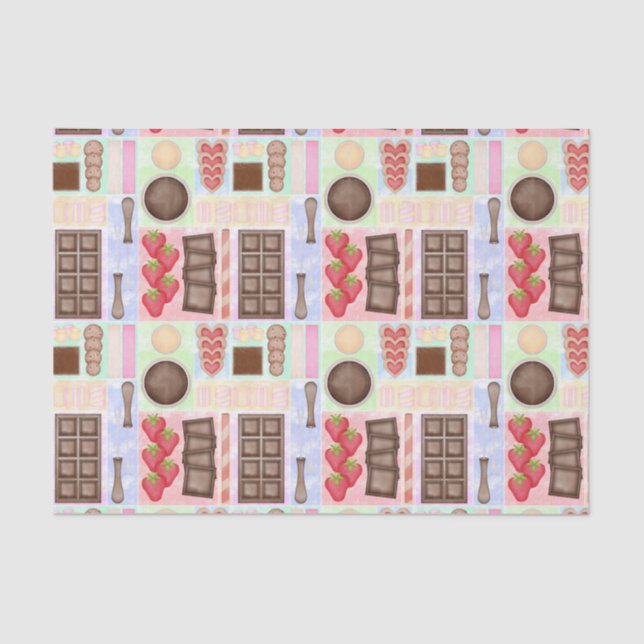 Papel De Seda Doce Ameaça Chocolate Fondue Dessert Marshmallow (Frente )