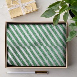 Papel De Seda Doce Cana de Açúcar de Natal Brilho Verde Listrado