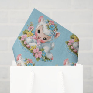 Papel De Seda Doce Cordeiro de Páscoa Vintage Retrô Decoupage