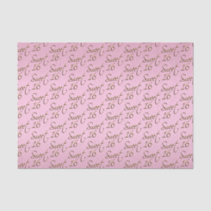 Papel De Seda Doce elegante 16 no rosa e no ouro