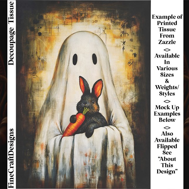 Papel De Seda Doce Fantasma Rústico de Halloween e Coelho FS4L D (Criador carregado)