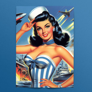 Papel De Seda Doce Marinheiro Retro Pin-up