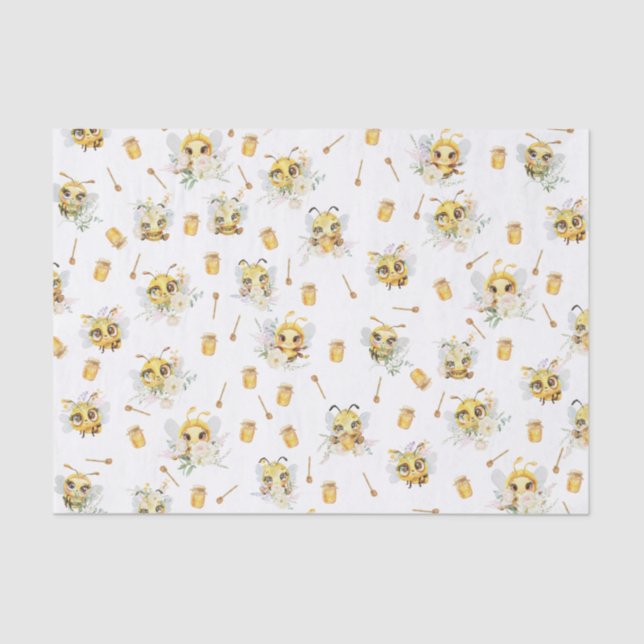 Papel De Seda Doce para o Presente de Aniversário da Abelha (Frente )