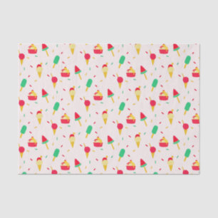 Papel De Seda Doce Verão Divertido Sorvete Arco-Íris Sprinkles