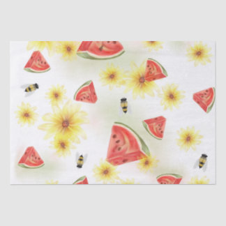 Papel De Seda Doce Vibração de Verão: Melancia, Girassóis e Abel
