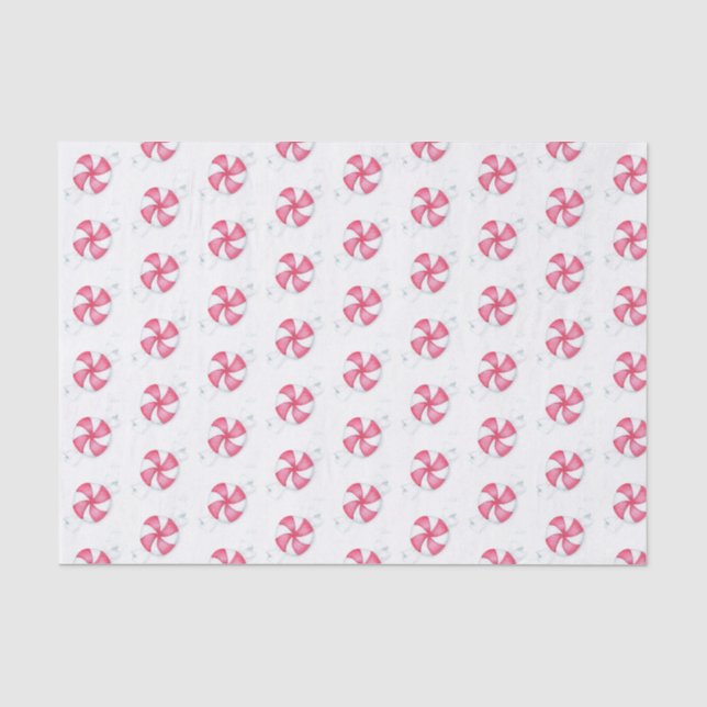Papel De Seda Doces de hortelã-pimenta de Natal (Frente )