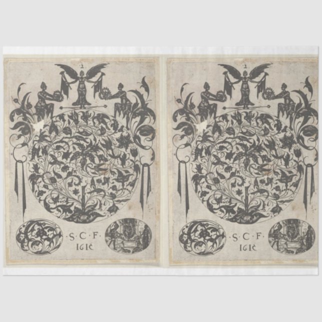 Papel De Seda Documento de Decoupage Detalhado da Arquitetura (Frente )