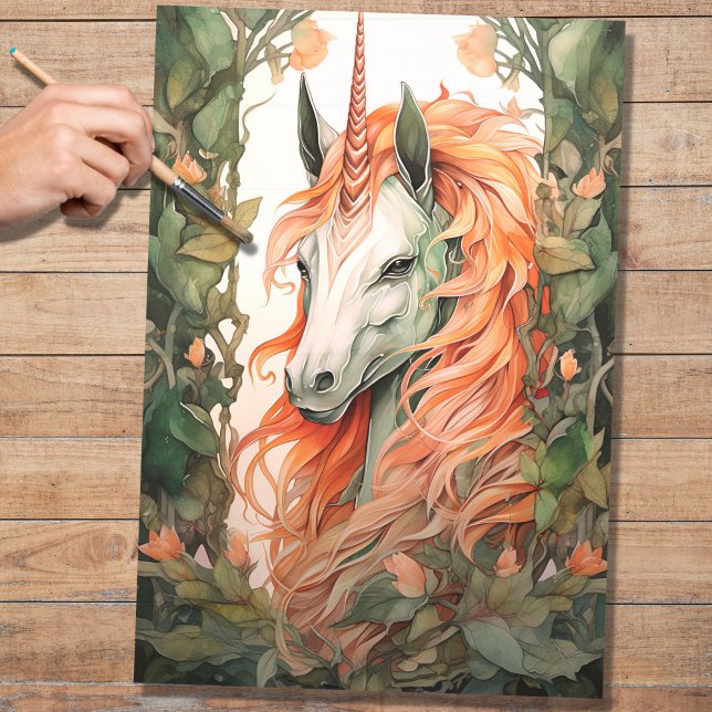 Papel De Seda Documento de Decoupage do Unicorn 2 (Criador carregado)