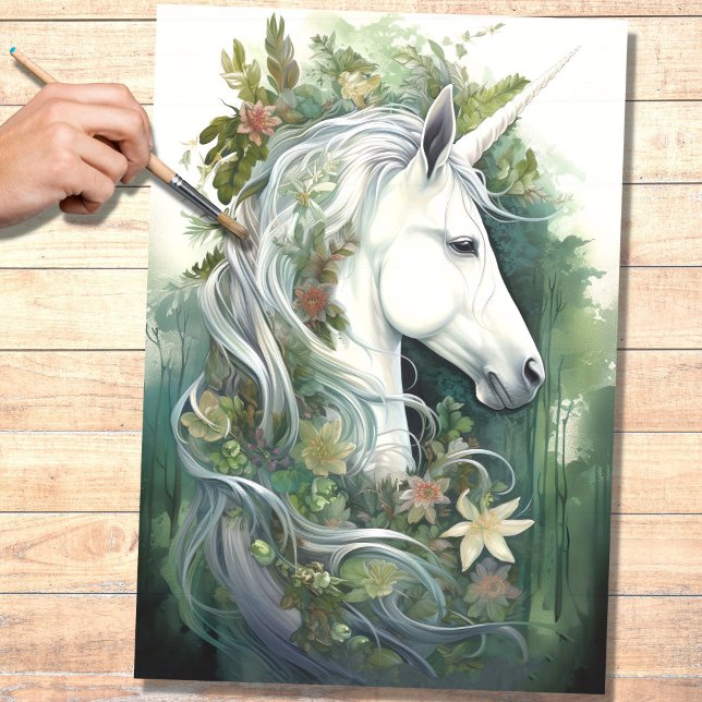 Papel De Seda Documento de Decoupage do Unicorn 6 (Criador carregado)